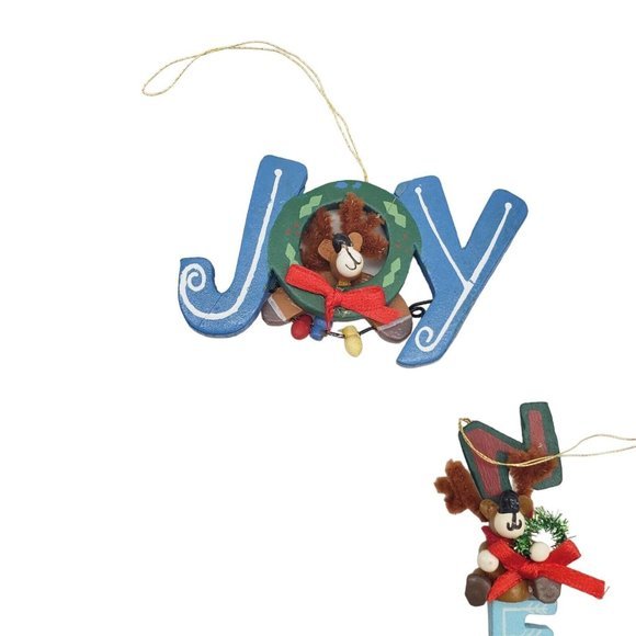 VTG Miniature Wood Reindeer Christmas Ornaments 11 pc Set Handmade Holiday Cute - Picture 7 of 9